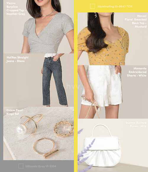 Gray and Yellow set for Casual Occasions